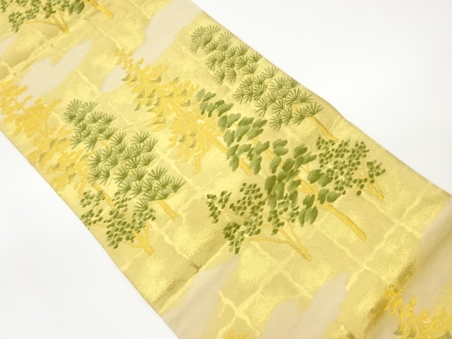 6947792: JAPANESE KIMONO / VINTAGE FUKURO OBI / WOVEN CLOUD & PINE